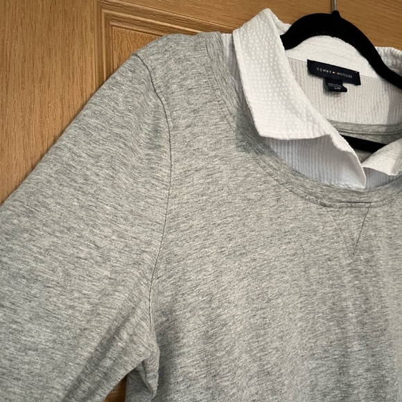 Tommy Hilfiger Long Sleeve Blouse in Stone Gray - Picture 5 of 11